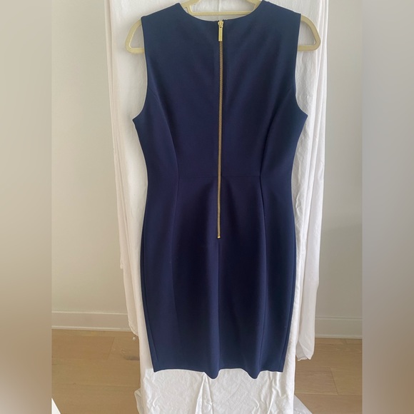 Calvin Klein Navy Sleeveless Dress Size: 10 - Picture 3 of 3